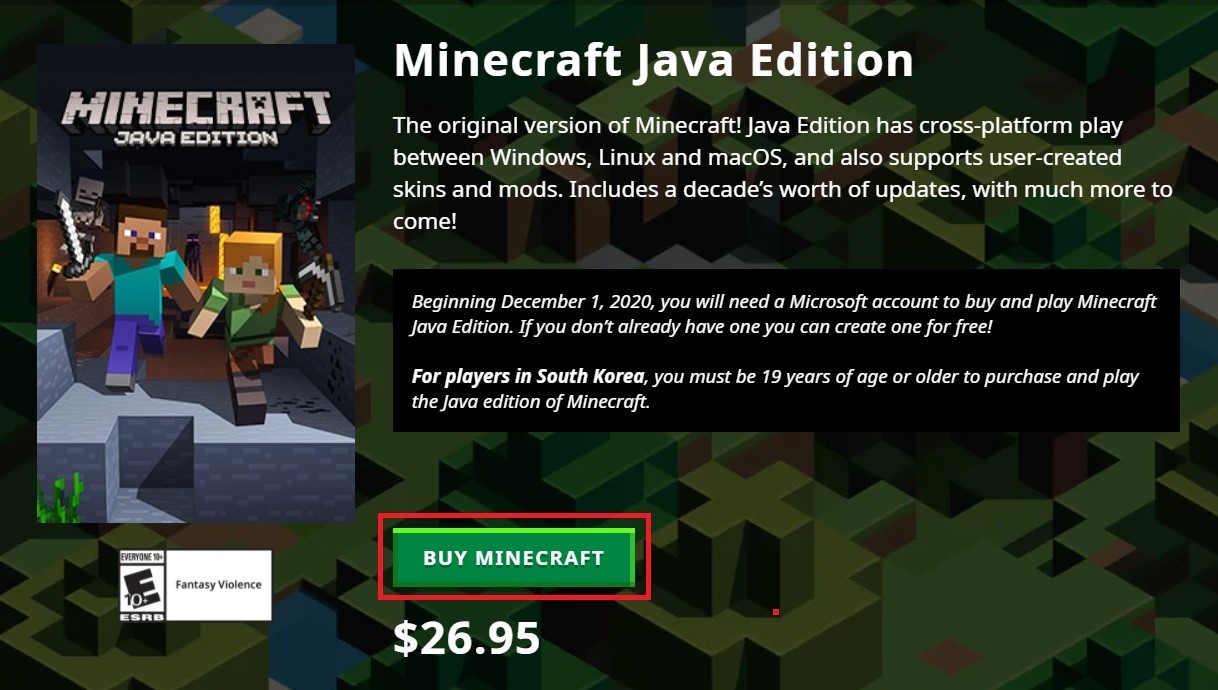 download your free copy of windows 10 edition (for existing owners of minecraft on pc or mac)